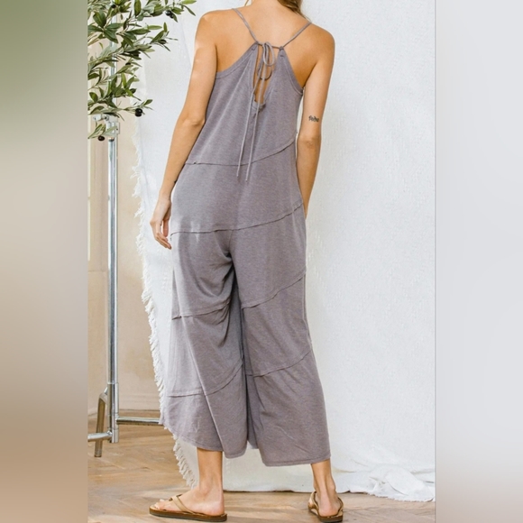 #297 BOHO CHIC WIDE LEG SIDE POCKETS JUMPSUIT - Picture 10 of 15